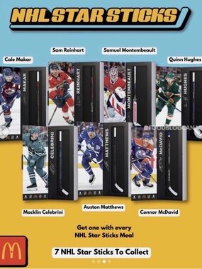 McDonald's NHL Star Sticks Pack - Black and Yellow